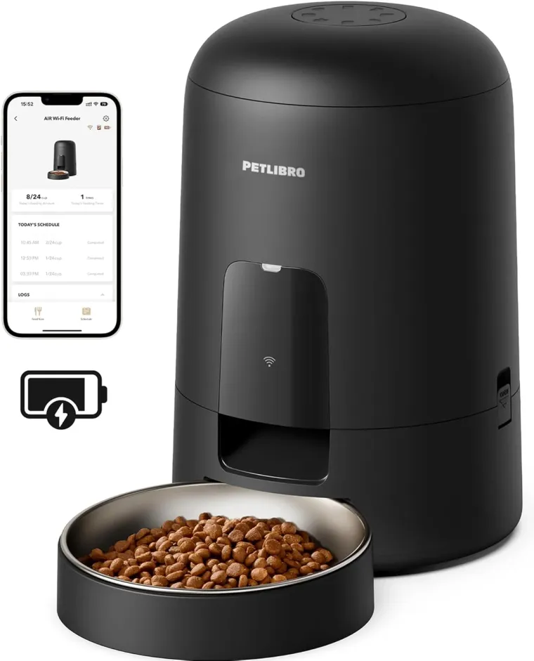 PETLIBRO Air WiFi Feeder PLAF108 mit kompaktem 2-Liter-Behälter und Edelstahl-Napf