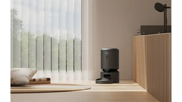 PETLIBRO Space Smart Feeder mit Blick auf Vorratsbehälter und Ausgabemechanismus