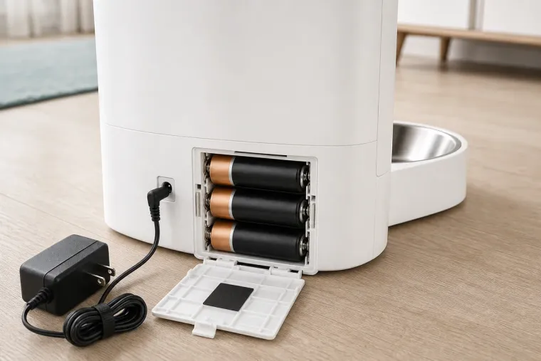 Netzanschluss und Batteriefach des WOPET Patrol F07 Pro