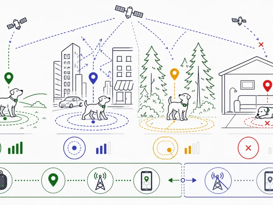 Unterschiedliche GPS-Abweichungen im Feld, in der Stadt, im Wald und im Haus