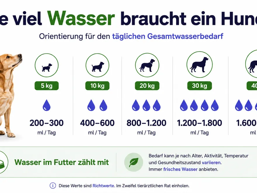 Hund neben einem gefüllten Wassernapf